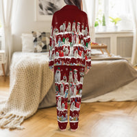 Festive Dog Pajama Set, Christmas Great Pyrenees Pajamas, Holiday Dog Satin Pajamas, Silky Sleepwear Loungewear Set, Dog Lover Pajama Set