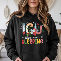 Intensive Care Unit Holiday Hoodie, ICU Nurse Christmas Hoodie, Humorous Medical Nursing Xmas Hoodie, Hospital Staff Graphic Sweatshirt