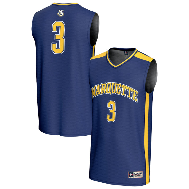 #3 Marquette Golden Eagles Lightweight Basketball Fashion Jersey - Blue