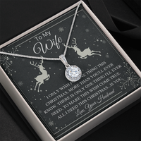 Christmas Message Keepsake Pendant, Wife Eternal Hope Necklace, White Gold Stainless Steel, Romantic Holiday Jewelry Present for Wife