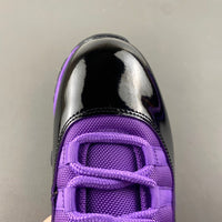 Retro High Top Sneakers, Black Purple Colorway, Leather Footwear, Lace Up Design, Casual Gift for Sneaker Fans