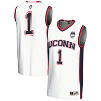 #1 UConn Huskies Lightweight Basketball Jersey - White