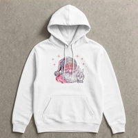 Retro Bubblegum Santa Claus Hoodie, Disco Santa Hoodie, Adorable Christmas Graphic Hoodie, Festive Holiday Pullover Sweatshirt, Present for Her