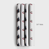Patriotic Santa Hat Gift Wrap, Bald Eagle Christmas Wrapping Paper, American Holiday Wrapping Paper Roll, Veteran Christmas Wrapping Paper