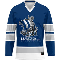 Western Washington Vikings Hockey Jersey - Navy