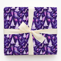 Christmas Shoe Holiday Gift Wrap, Purple High Heel Wrapping Paper, Chic Fashion Tree Wrapping Paper, Glam Winter Present Gift Wrap