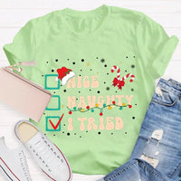 Humorous Family Christmas Holiday Shirt, Nice Naughty List Santa Hat Candy Cane T-Shirt, Christmas List Humor Tee, Adorable Christmas T-Shirt