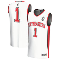 #1 Northeastern Huskies Lightweight Collegiate Basketball Fashion Jersey - White