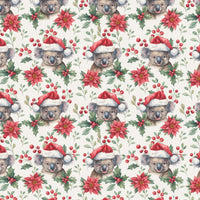 Adorable Koala Holiday Gift Wrap Roll, Santa Koala Christmas Wrapping Paper, Festive Animal Xmas Wrapping Paper, Unique Winter Present Supplies