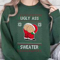 Ugly Christmas Sweatshirt, Humorous Santa Butt Mooning Sweatshirt, Humorous Holiday Party Sweatshirt, Naughty Santa Gag Sweater, Adult Xmas Present