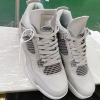 Retro Basketball Shoes, Gray Silver Colorway, Metallic Finish, Lace Up Design, Casual Gift for Shoe Lovers
