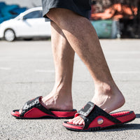 Slides, Red Black Colorway, Slip On Design, Casual Gift for Shoe Lovers