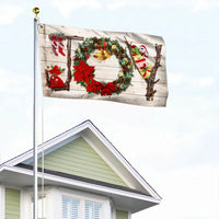 Rustic Farmhouse Holiday Flag, Joy Christmas Wreath House Flag, Double Sided Xmas Plaid Garden Flag, Winter Porch Yard Home Decor