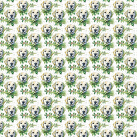 Watercolor Dog Wrapping Paper, Labrador Retriever Christmas Wrapping Paper, Puppy Holly Wreath Gift Wrap, Holiday Dog Lover Present Paper