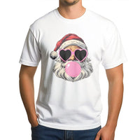 Retro Pop Art Santa Shirt, Bubble Gum Santa Claus T-Shirt, Humorous Cool Santa Graphic Tee, Vintage Holiday Party T-Shirt, Christmas Present