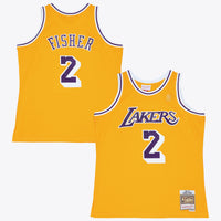 Los Angeles Lakers Derek Fisher 1996 Swingman Authentic Jersey - Light Gold