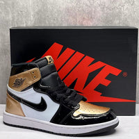 High Top Sneakers, Black Gold Colorway, Mismatched Colorway, Lace Up Design, Casual Gift for Sneaker Fans