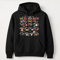 Humorous Vet Tech Christmas Sweatshirt, 12 Days of Veterinary Medicine Hoodie, Animal Doctor Hooded Pullover, Holiday Present for Veterinarians