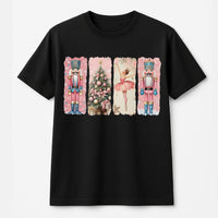 Watercolor Ballet Ballerina Holiday Tee, Nutcracker Christmas T-Shirt, Nutcracker Suite Graphic Shirt, Festive Christmas Present