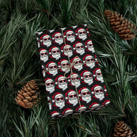 Edgy Gothic Christmas Gift Wrap Roll, Santa Skull Wrapping Paper, Alternative Holiday Wrapping Paper, Unique Cool Present Wrap