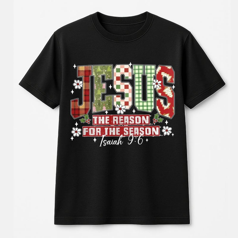 Plaid Christmas Faith T-Shirt, Jesus Is the Reason for the Season Shirt, Christian Holiday Tee, Religious Faith Graphic Shirt, Xmas Present