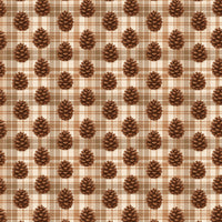 Rustic Plaid Gift Wrap, Pinecone Wrapping Paper, Christmas Wrapping Paper, Holiday Gift Wrap Roll, Botanical Winter Present Paper