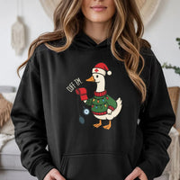Humorous Goose Cuff Em Hoodie, Nurse Christmas Hoodie, Holiday Healthcare Worker Pullover, Adorable Nursing Student Xmas Present, Winter Nurse Hoodie