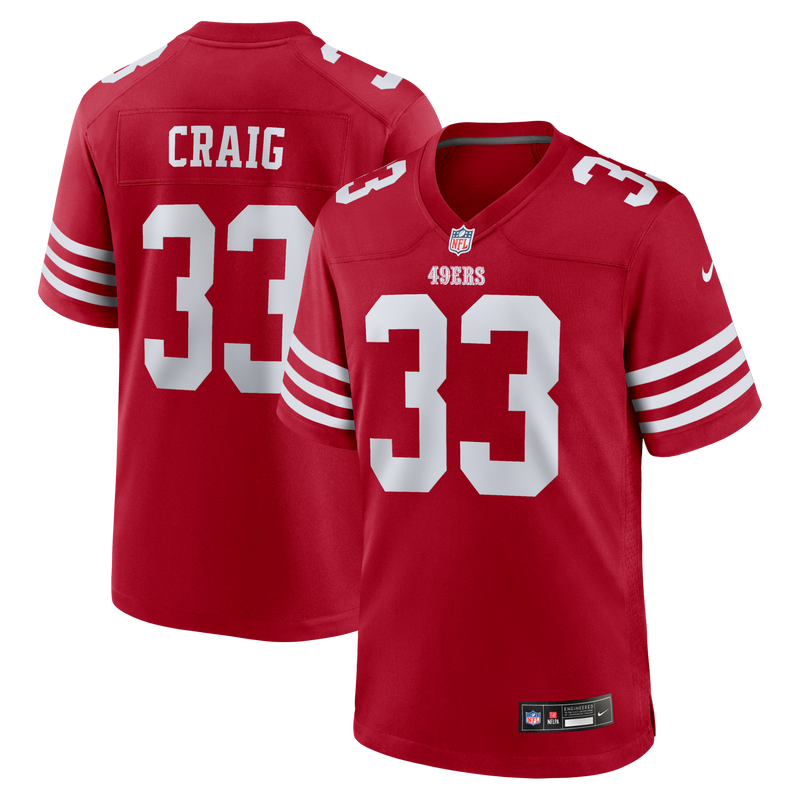 San Francisco 49ers Roger Craig Scarlet Team Retired Game Jersey