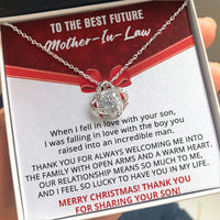 Love Knot Pendant Necklace, Future Mother in Law Necklace, Meaningful Mother in Law Jewelry Necklace, Wedding Day Present, Christmas Present