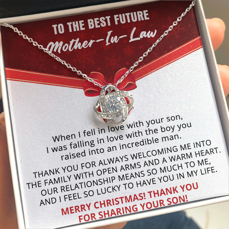 Love Knot Pendant Necklace, Future Mother in Law Necklace, Meaningful Mother in Law Jewelry Necklace, Wedding Day Present, Christmas Present