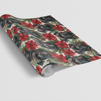 Poinsettia Pine Dog Gift Wrap, Cane Corso Christmas Wrapping Paper, Holiday Cane Corso Wrapping Paper, Festive Winter Pet Gift Wrap
