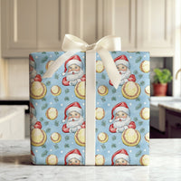 Sporty Holiday Gift Wrap, Santa Softball Christmas Wrapping Paper, Softball Coach Present Wrapping Paper, Winter Sports Fan Gift Wrap