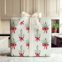 Watercolor Desert Holiday Gift Wrap, Southwest Christmas Cactus Wrapping Paper, Plant Lover Xmas Wrapping Paper, Present Wrap