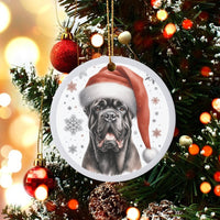 Cane Corso Holiday Ornament, Cane Corso Santa Hat Christmas Ornament, Ceramic Dog Tree Ornament, Cane Corso Dog Lover Keepsake Present