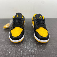 Low Top Sneakers, Black Yellow Colorway, Lace Up Design, Casual Gift for Sneaker Fans