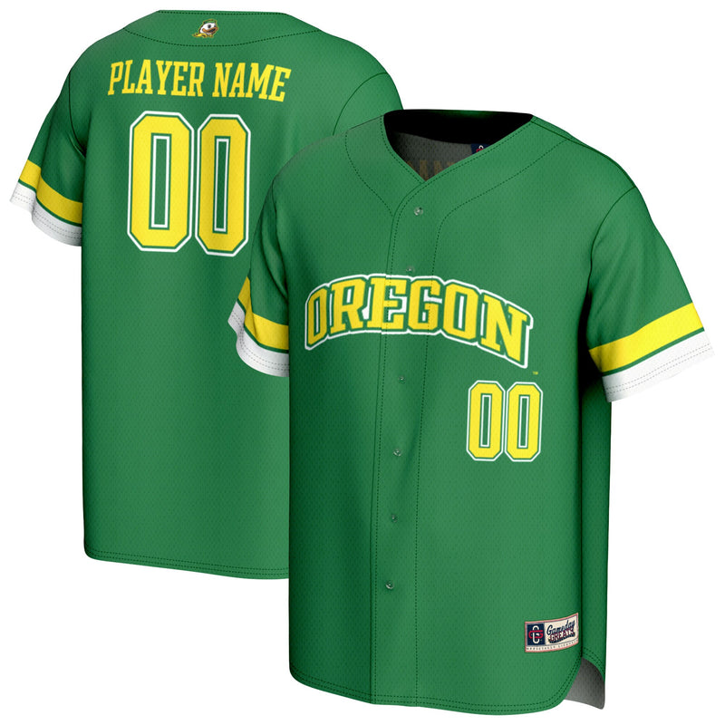 Oregon Ducks Personalized Collegiate Baseball Fashion Jersey - Green