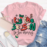Festive Holiday Teacher Shirt, Tis the Season Christmas Teacher T-Shirt, Adorable Winter Educator Tee, Merry School Staff Present, Teacher Shirt