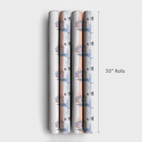 Watercolor Horse Carriage Gift Wrap, Victorian Winter Village Wrapping Paper, Vintage Holiday Wrapping Paper, Christmas Village Gift Wrap
