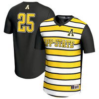 #25 Appalachian State Mountaineers Lightweight Soccer Fashion Jersey - Black