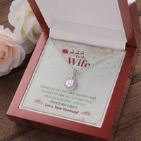 Cubic Zirconia Pendant Necklace, Eternal Hope Necklace for Wife, White Gold Pendant Necklace, Romantic Christmas Jewelry Present for Her