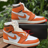 High Top Sneakers, Orange White Colorway, Lace Up Design, Casual Gift for Sneaker Fans
