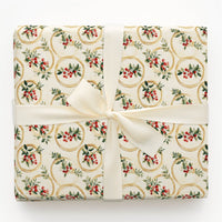 Gold Ring Holiday Gift Wrap, Watercolor Red Berry Christmas Wrapping Paper, Botanical Berry Wrapping Paper, Elegant Xmas Gift Wrapping Paper