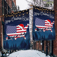 Patriotic American Flag USA Map Yard Flag, Merry Christmas Y'all Garden Flag, Southern Holiday Lawn Banner, Winter Xmas Decor Present