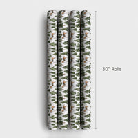 Watercolor Dog Gift Wrap, Beagle Wrapping Paper, Pine Tree Holiday Wrapping Paper, Woodland Puppy Present Paper, Dog Lover Christmas Gift Wrap