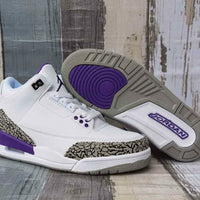 Sneakers, White Purple Colorway, Lace Up Design, Casual Gift for Sneaker Fans