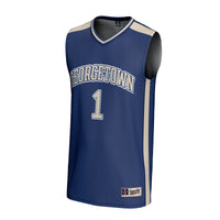 #1 Georgetown Hoyas Lightweight Basketball Fashion Jersey - Navy