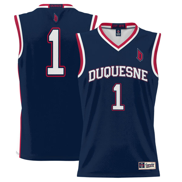 #1 Duquesne Dukes Lightweight Basketball Jersey - Navy