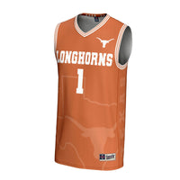 #1 Texas Longhorns Lightweight Icon Print Basketball Jersey - Texas Orange