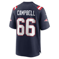 New England Patriots Will Campbell Navy Team Game Jersey