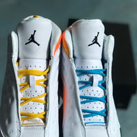 Sneakers, White Orange Colorway, Mismatched Colorway, Lace Up Design, Casual Gift for Sneaker Fans